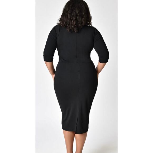 Unique Vintage 1960’s Black Mod Wiggle Dress 3X 20 NWOT - Picture 2 of 7